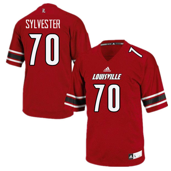 Men #70 Trevonte Sylvester Louisville Cardinals College Football Jerseys Stitched Sale-Red